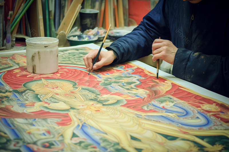 非物质文化遗产手绘佛像艺术,高清,摄影图,摄影图片,图片大全,摄影图免费下载